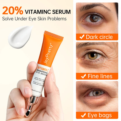 Anti Dark Circle Eye Cream Eye Bags VC Lightening Cream Wrinkle Removal Serum Eyes Firming Skin Care Beauty Cream 2024 New