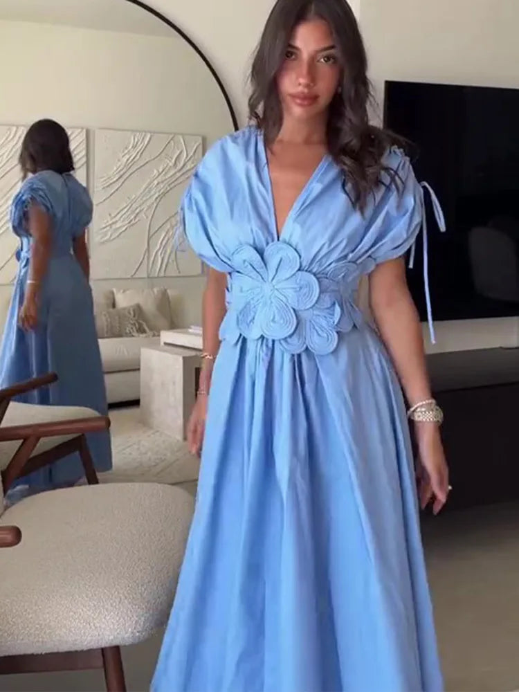 Summer Elegant Blue Long Dresses for Women