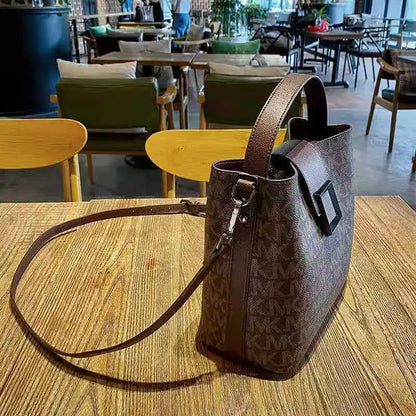 Ellovado Autumn Winter Shoulder Bucket Bag For Women Monogram Printing Fashion Handbags Ladies High Large Capacity Tote Bags