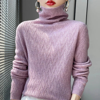 2022 Cashmere Sweater Women's Casual Turtleneck Pullover Fashion Knitwear Women's Autumn And Winter  Solid Color Sweater