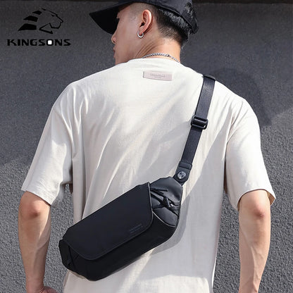 Kingons Shoulder Bag Waterproof Bags Simple Commuter Crossbody Bag Bashion Hip-Hop Superior Minimalist Cool Chest Bag Fashion