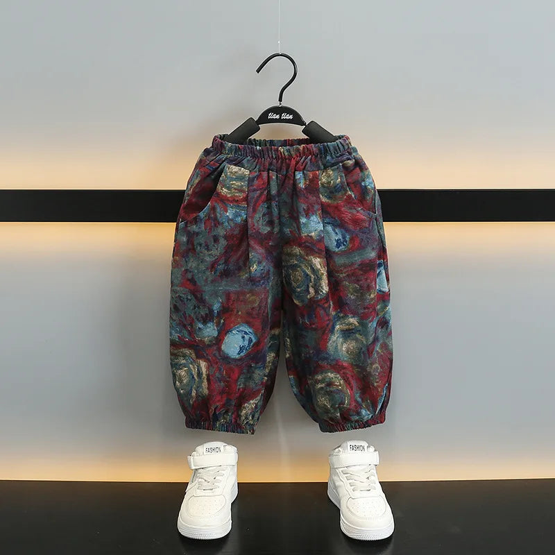 Children Boys Clothes Print Sets T-Shirt & Loose Shorts 2 Pieces Set Teenage Tracksuit Street Outfit 2 3 4 5 6 7 8 9 10 Years