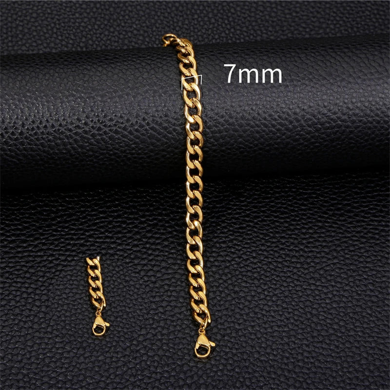 Thick Waterproof Chain Bracelet for Men Stainless Steel