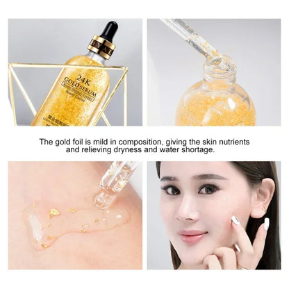 24K Gold Face Serum Hyaluronic Acid Repair Face Pores Serum Moisturizer Brightening Essence Cream Day Creams Skin Care