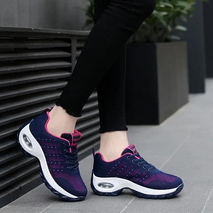 Woman Sneakers Fashion Casual Shoes Summer Air Cushion Mesh Female Shoes Comfortable Breathable Heightening Sneakers for Women