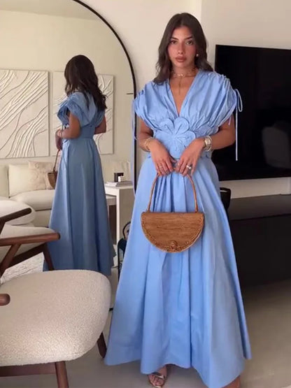 Summer Elegant Blue Long Dresses for Women