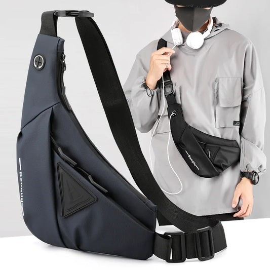 Men's Shoulder Bag Waterproof USB Oxford Crossbody Bag