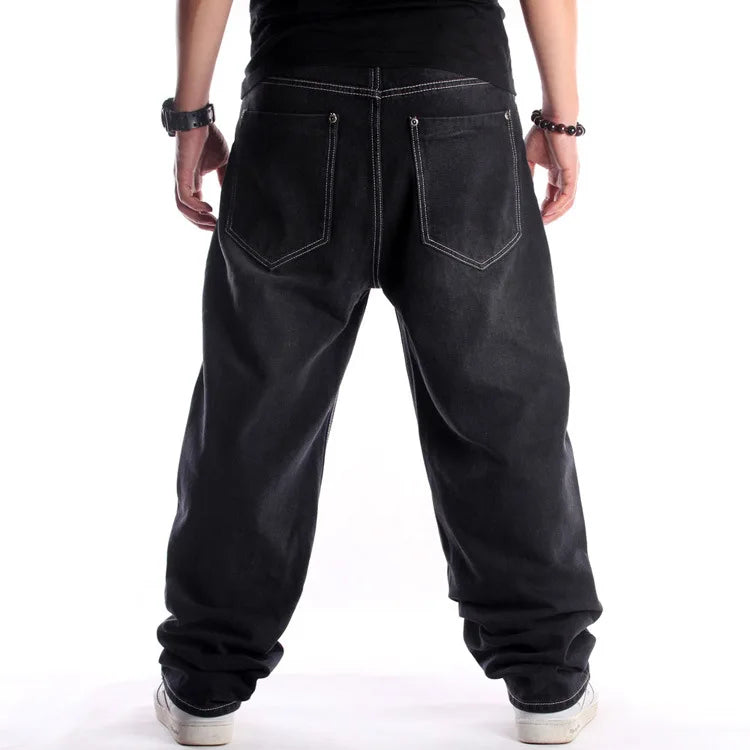 Men Baggy Jeans Hip-hop Skateboard Loose Jeans Street Dance Hip Hop Rap Male Pants Black Oversized Trouses Y2k Streetwear