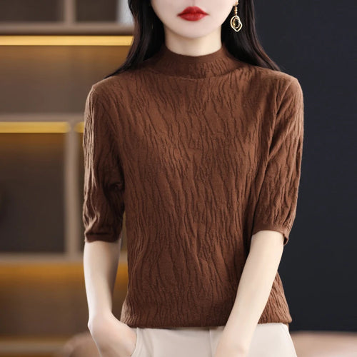 New 2023 Cashmere Sweater Women's Short Sleeve Pullover Women's Sweater Short Sleeve Women's Cashmere Sweater Knitted Top