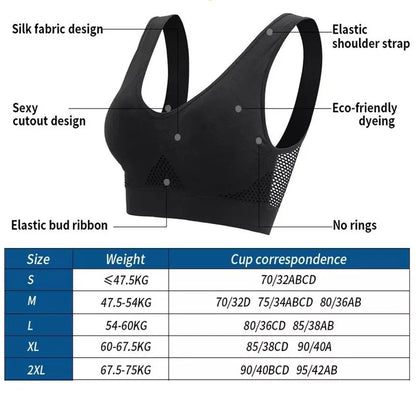 S-2XL Size Gym Running Fitness Sports Tops Breathable Sports Bras Women Hollow Out Padded Yoga Bra