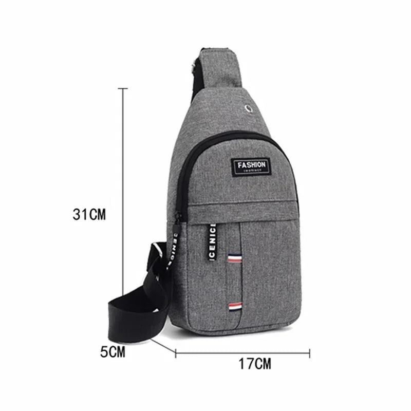 New Chest Bag New Men Simple Nylon Fashion Waterproof Shoulder Crossbody Bag