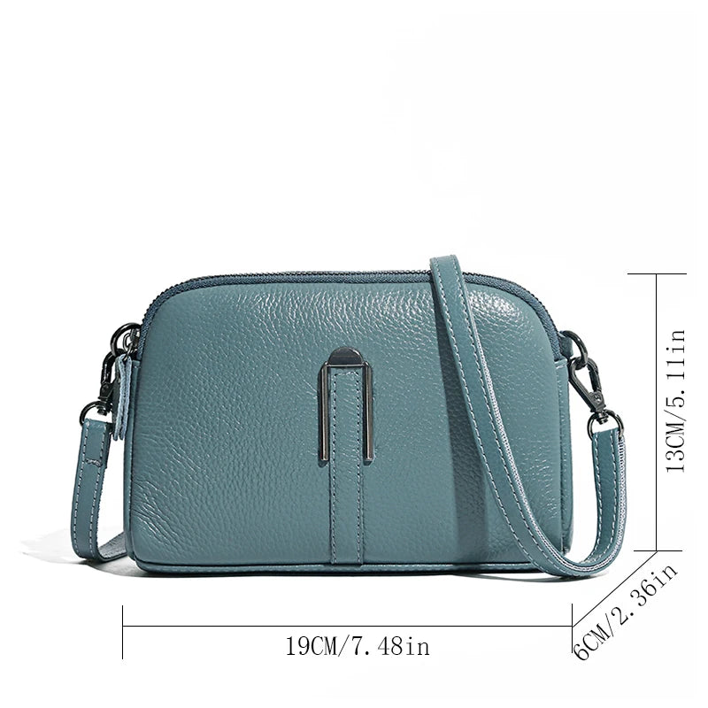 Genuine Leather Bag Luxury Women's Crossbody Bag for Woman Female Solid Color Clutch Phone Bags Shoulder Bag Messenger Bag Sac