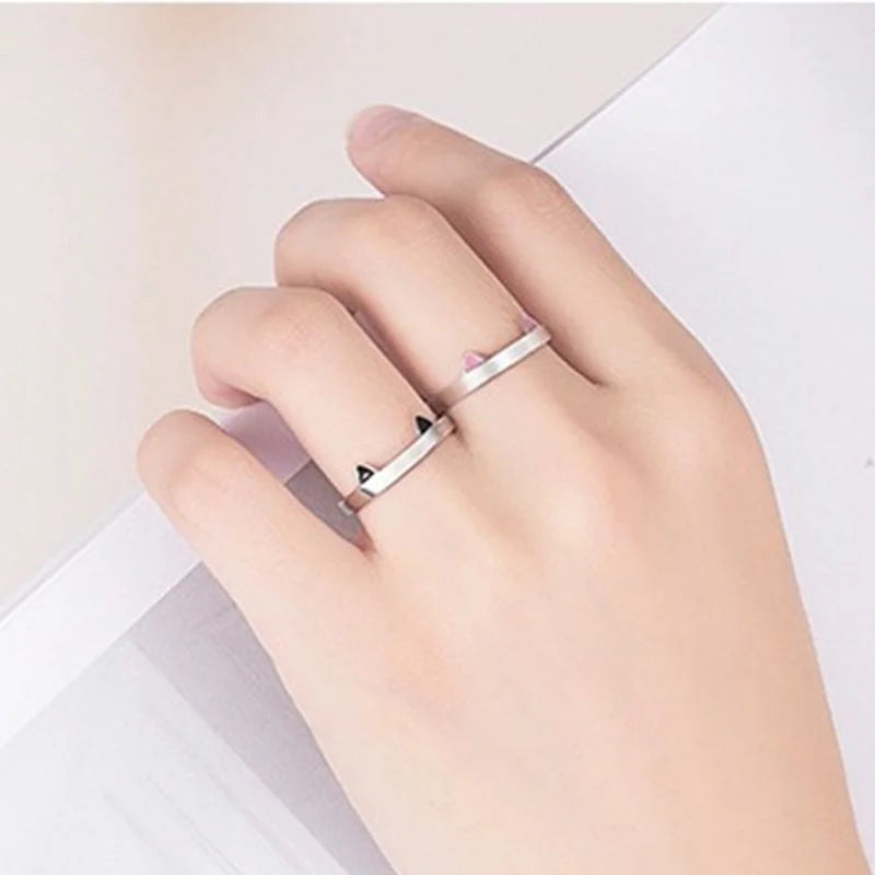 Trendy Cat Paw and Ear Ring for Girls, Minimalist Indie Pet Jewelry, Open Design Finger Ring