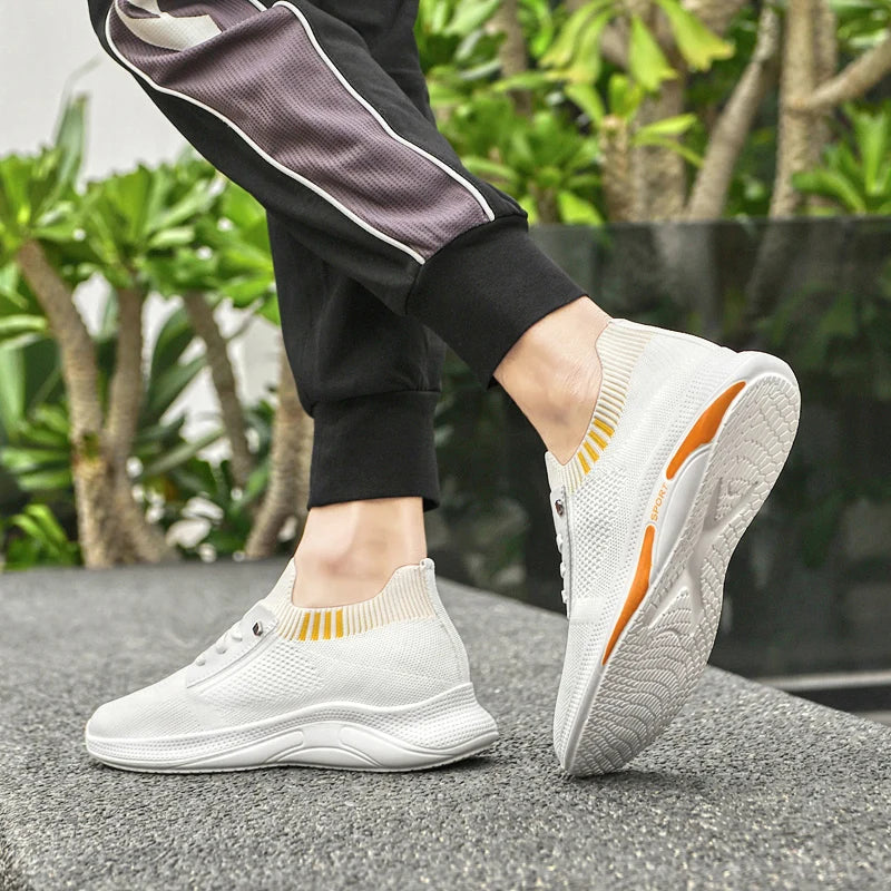 Man Mesh Elevator Sneakers Hidden Heels Breathable Heightening Shoes For Men Increase Insole 6CM Lift Sports Casual Height Shoes