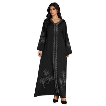 2024 New African Summer Plus Size Long Sleeve Dashiki Kaftan Loose Boubou Maxi Islam Women Casual Dress African Clothing