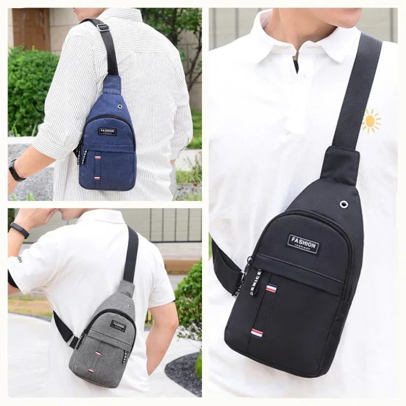 New Chest Bag New Men Simple Nylon Fashion Waterproof Shoulder Crossbody Bag