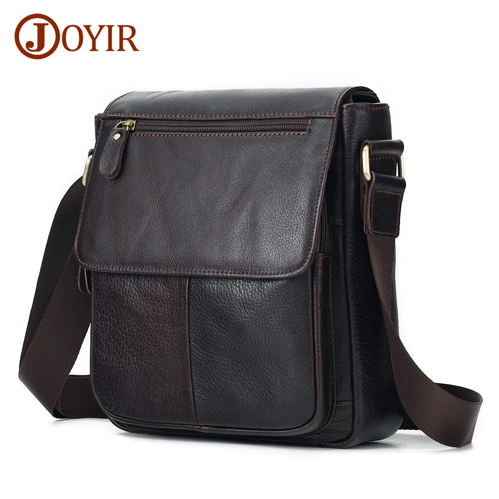 JOYIR Genuine Cowhide Leather Men Vintage Handbags Flap Men's Shoulder Bags Casual Messenger Bags Fashion Crossbody Bag