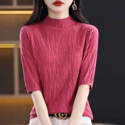 New 2023 Cashmere Sweater Women's Short Sleeve Pullover Women's Sweater Short Sleeve Women's Cashmere Sweater Knitted Top