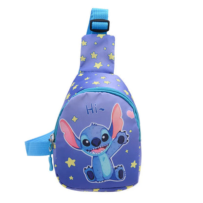 Kaiwail Blue Stitch Shoulder Bag Fashion Animation Kids Chest Bag Large Change Children's Storage Bag Birthday Gift