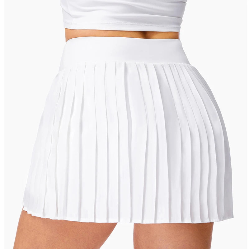 VITALINOVO Women's Pleated Tennis Skirt Golf Skorts for Woman High Waisted Lightweight Athletic Shorts Pockets Flowey Skater