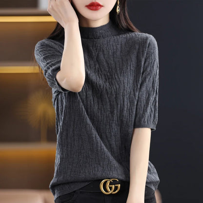 New 2023 Cashmere Sweater Women's Short Sleeve Pullover Women's Sweater Short Sleeve Women's Cashmere Sweater Knitted Top