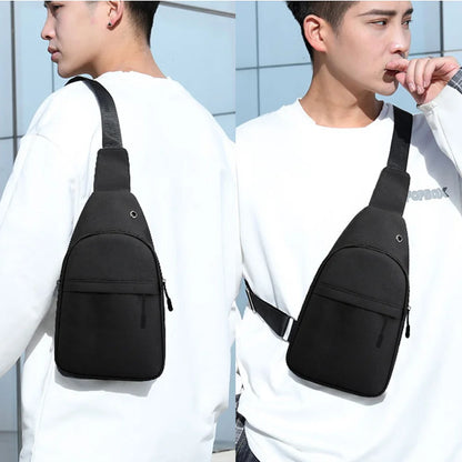 Men Chest Bag Casual Shoulder Waist Bags with USB Charging Port Travel Carry Phone Wallets Organizer Crossbody Small Fanny Pack