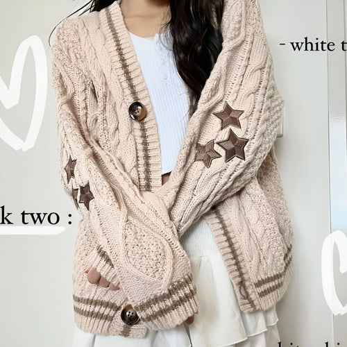 Size S-3XL Fashion Solid Casual Grey Tops Sweater Women 2024 Autumn Warm Knitted V-neck Long Sleeve Women's Beige Cardigans Coat