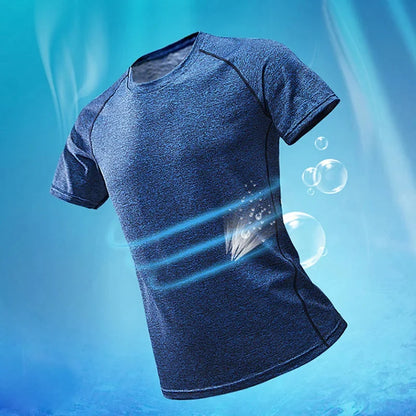 2.Breathable Bodybuilding Training Shirts Men's Running Sport t-Shirts Tee Workout Top Compression Tight Activewear Gym Clothing