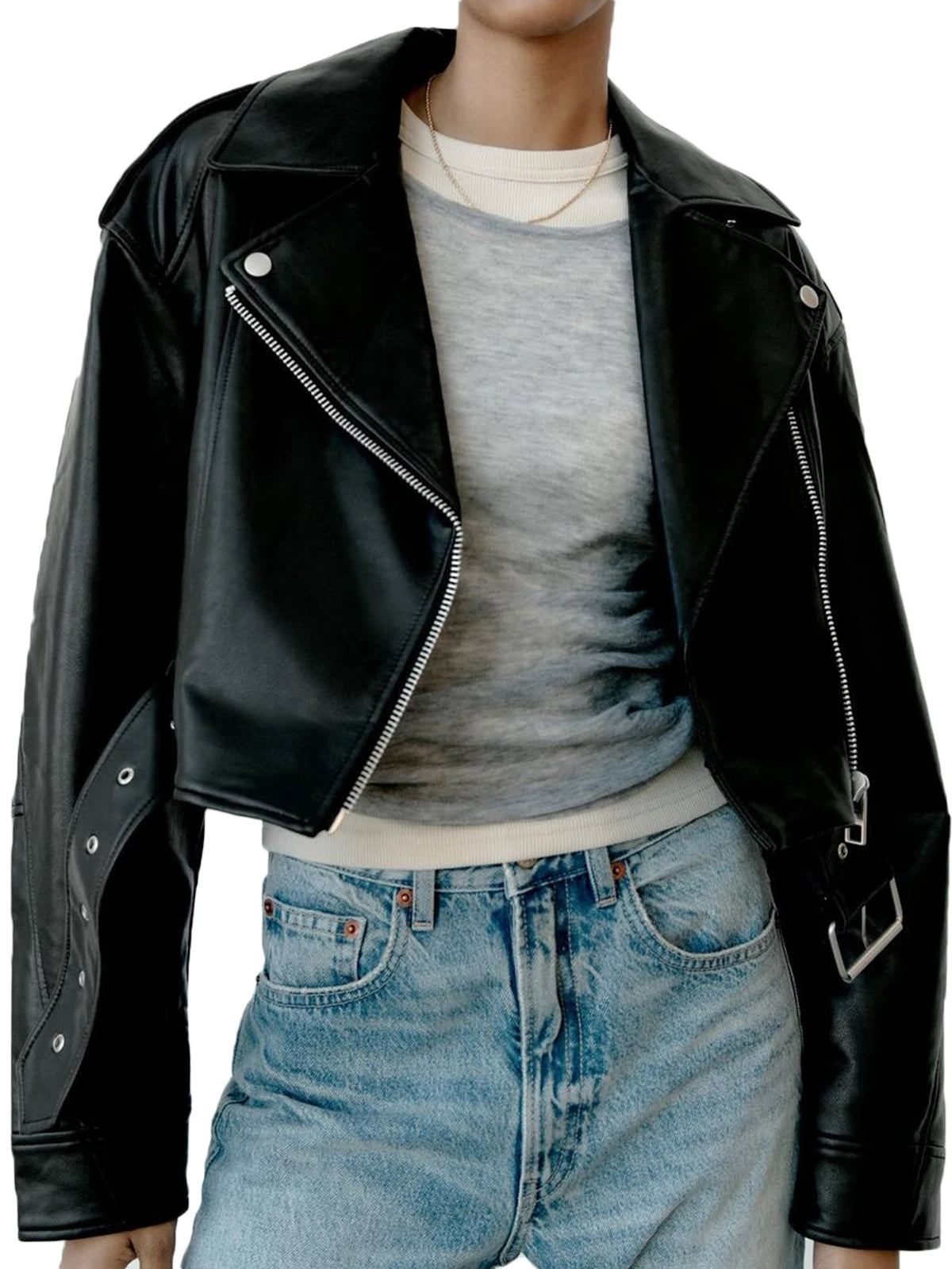 Women Faux PU Leather Jacket