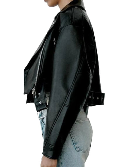 Women Faux PU Leather Jacket