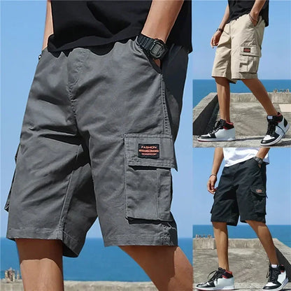 Men Trend Cargo Shorts Men's Letter Print Pocket Shorts