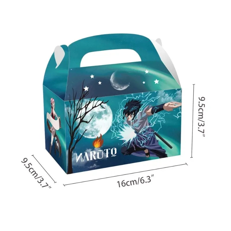 Naruto 12/24/36pcs Party Favors Birthday Party Decorations Paper Gift Bags Handle Candy Box Kids Handheld Paper Box Gift