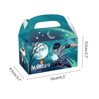 Naruto 12/24/36pcs Party Favors Birthday Party Decorations Paper Gift Bags Handle Candy Box Kids Handheld Paper Box Gift