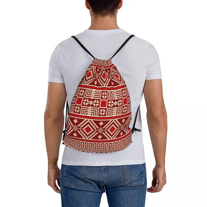 Traditional Ethnic Ornament Backpacks Drawstring Bags Drawstring Bundle Pocket Sports Bag Book Bags For Man Woman Students