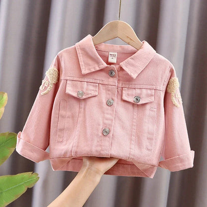 Girl's Coat Spring and Autumn Children's Cartoon Girl Denim Clothes  Kids Jacket  Kids Jackets for Girls