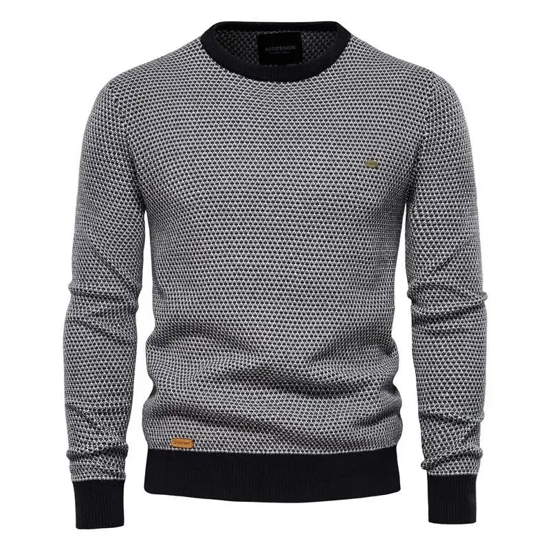 Cotton Spliced Pullovers Sweater Men Casual Warm O-Neck Quality Mens Knitted Sweater Winter Fashion Sweaters for Men Size M-3Xl