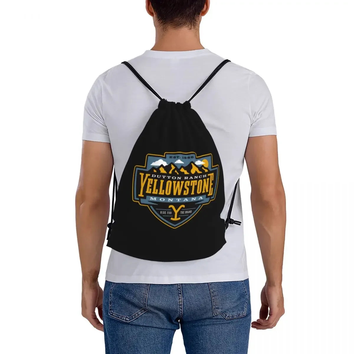 Yellowstone Quick Dry Dutton Ranch Backpacks Drawstring Bags Drawstring Bundle Pocket Shoes Bag Book Bags For Man Woman School