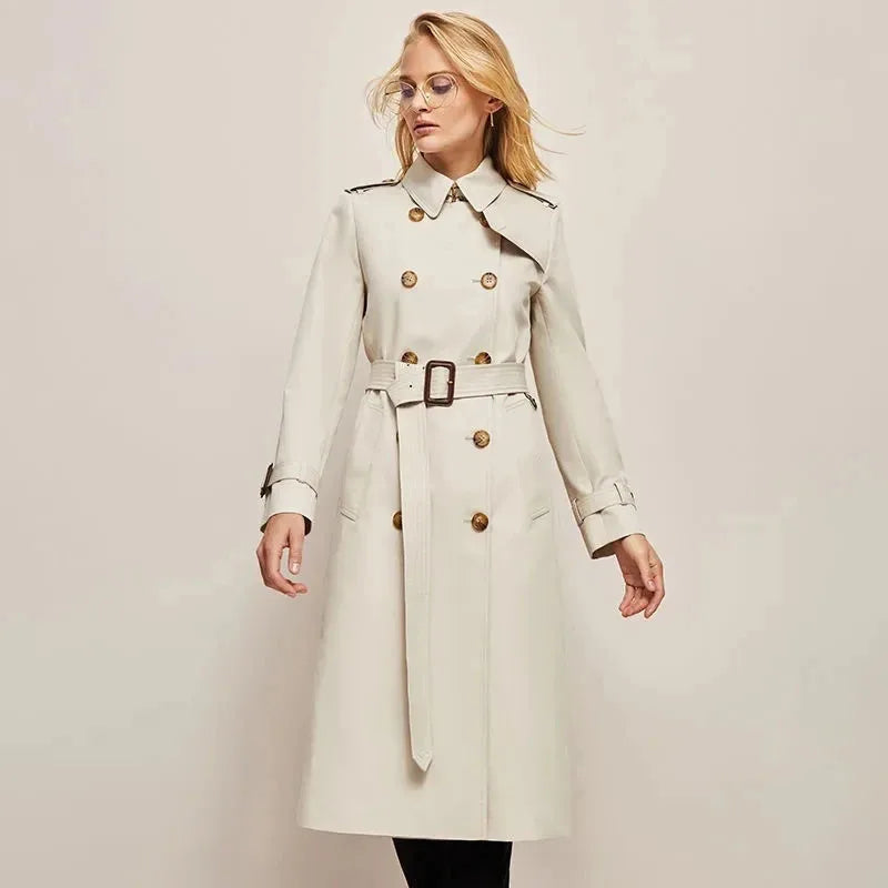 2024 Spring And Autumn Youthful Woman Clothes  Women's Trench Coat New In Outerwears Double Breasted Pockets Overcoat Female