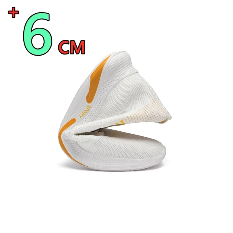 Man Mesh Elevator Sneakers Hidden Heels Breathable Heightening Shoes For Men Increase Insole 6CM Lift Sports Casual Height Shoes