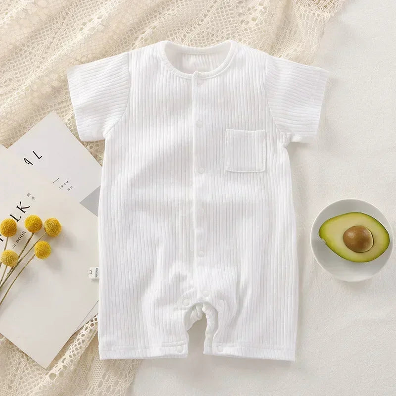 Unisex One-pieces 0 To 24 Months Clothes New born Short Sleeve Romper for Twins Boys Girls Cotton Summer Toddler Bodysuits