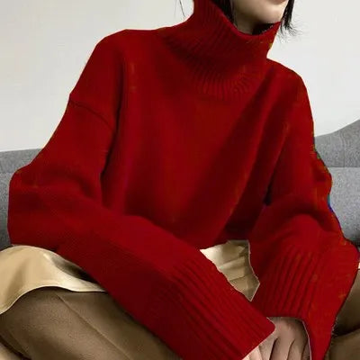 2023 New turtleneck Cashmere sweater women cashmere sweater loose cashmere sweater women