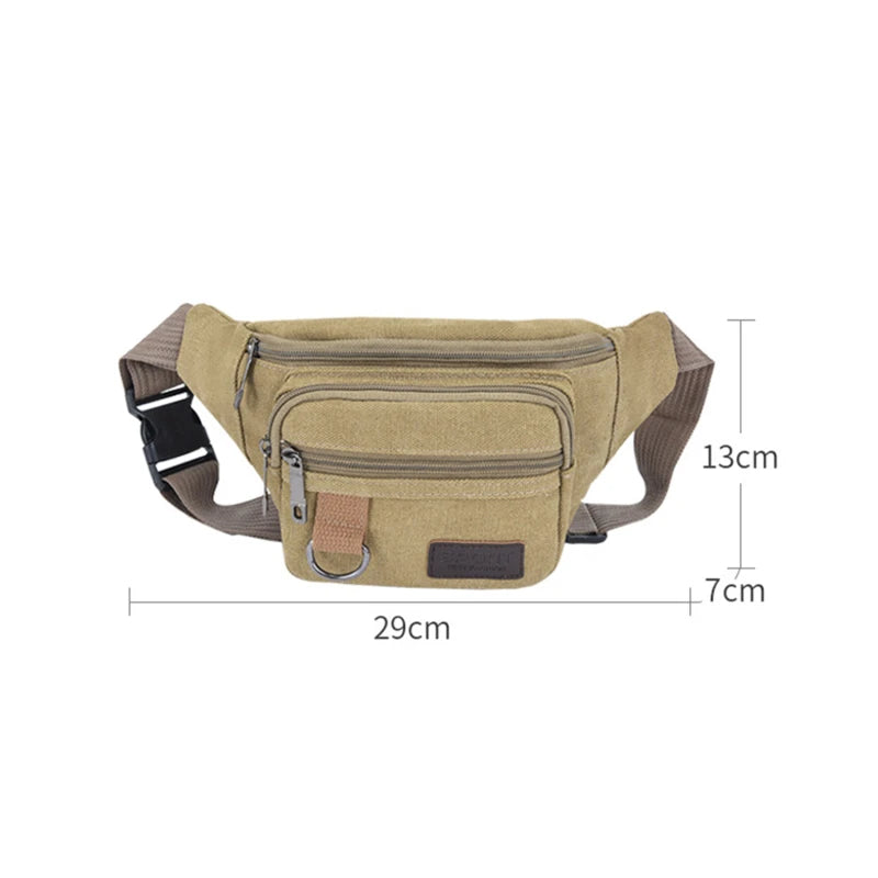 Sports Waist Packs Casual Canvas Hidden Anti-theft Chest Bags Body Running For Men Women Tourist Cycle Crossbody Bag Pocket