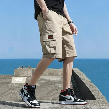 Men Trend Cargo Shorts Men's Letter Print Pocket Shorts