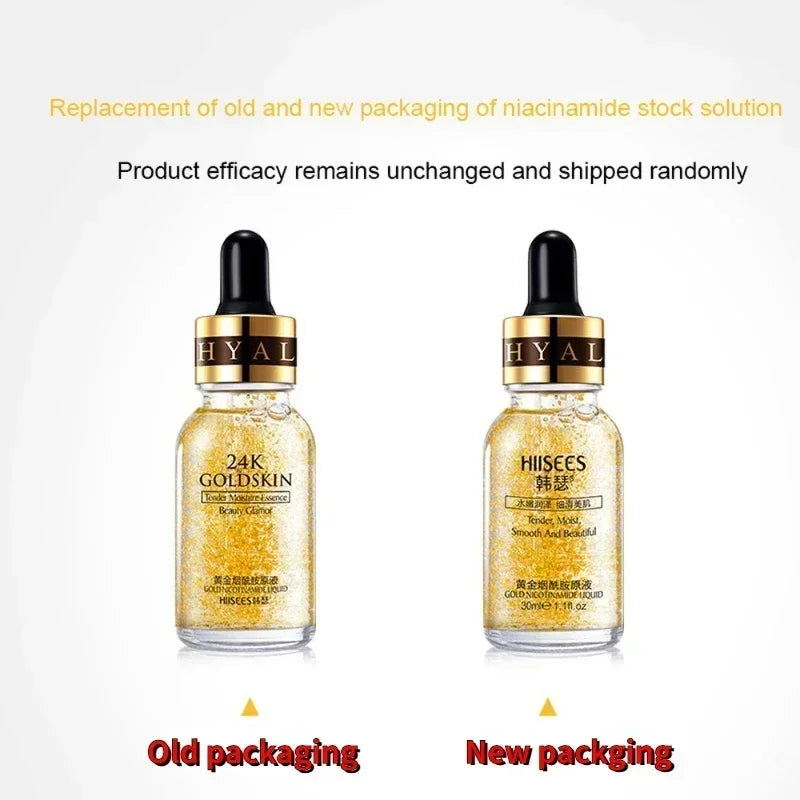 24K Gold Face Serum Hyaluronic Acid Repair Face Pores Serum Moisturizer Brightening Essence Cream Day Creams Skin Care