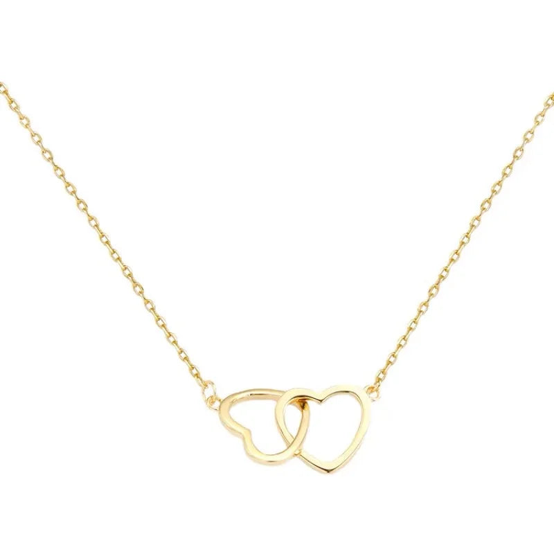 Double Heart Choker Necklace for Women