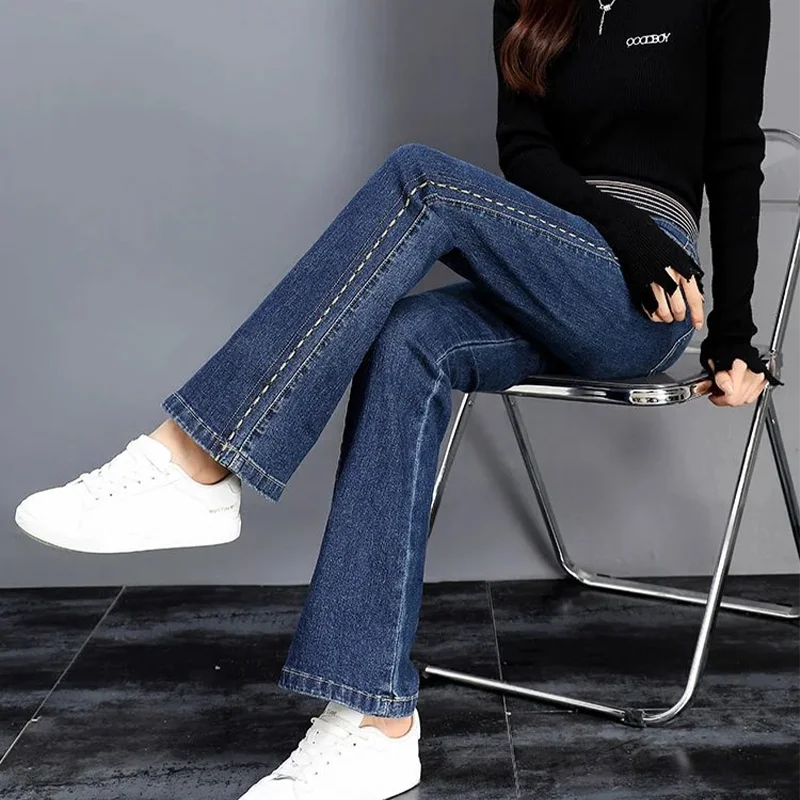 Flared Jeans Flare Jeans Low Waist Loose Comfortable Jeans For Women Pants 2022 Elastic Fashion Denim Pant Trousers