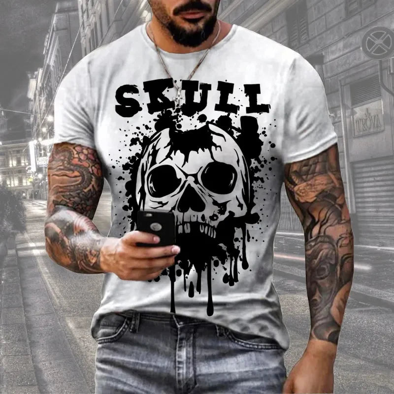 Vintage Skull Print T-Shirt