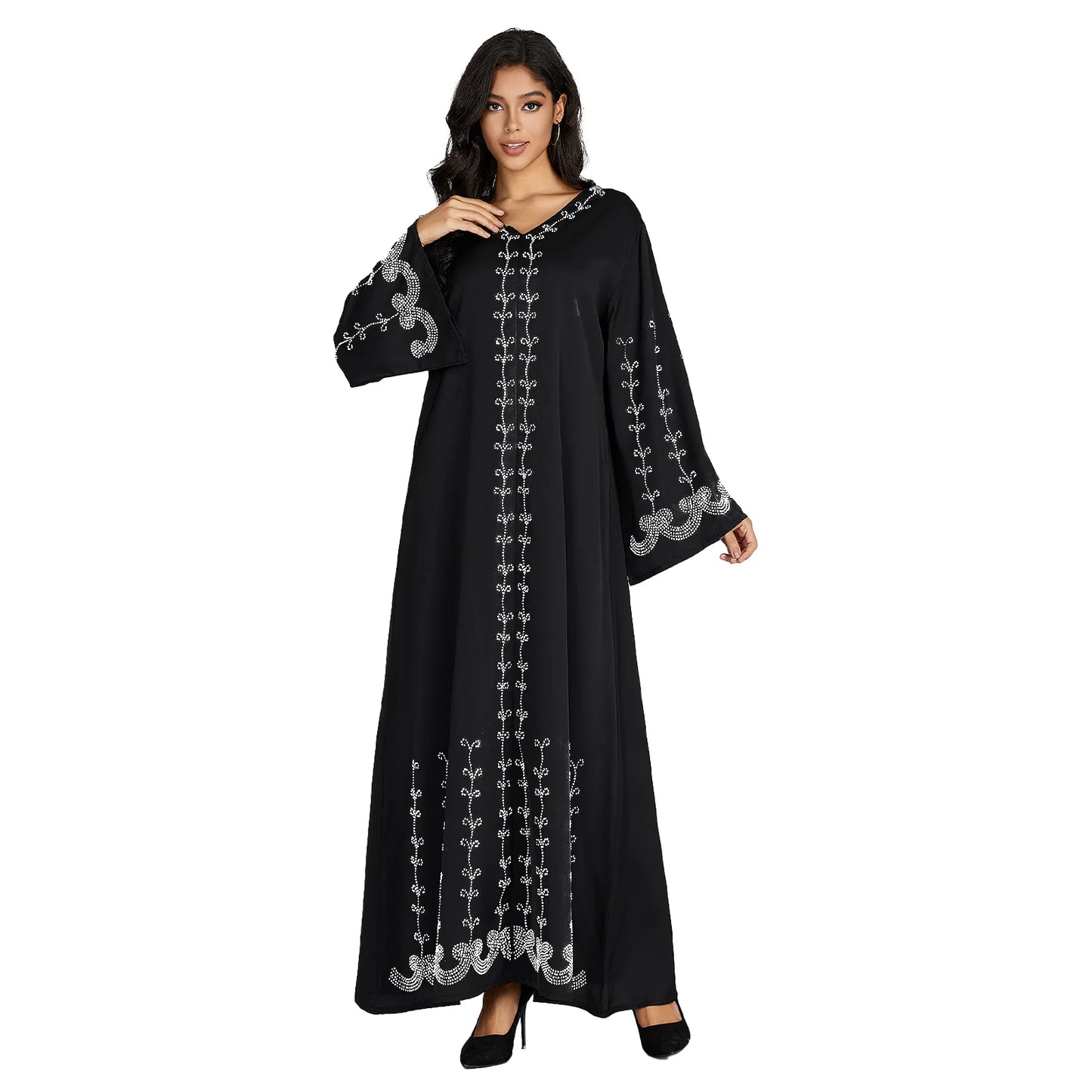 2024 New African Summer Plus Size Long Sleeve Dashiki Kaftan Loose Boubou Maxi Islam Women Casual Dress African Clothing