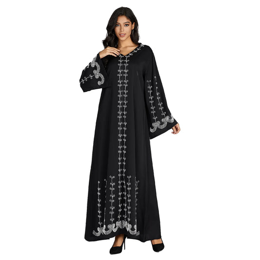 2024 New African Summer Plus Size Long Sleeve Dashiki Kaftan Loose Boubou Maxi Islam Women Casual Dress African Clothing