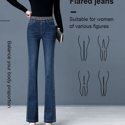 Flared Jeans Flare Jeans Low Waist Loose Comfortable Jeans For Women Pants 2022 Elastic Fashion Denim Pant Trousers